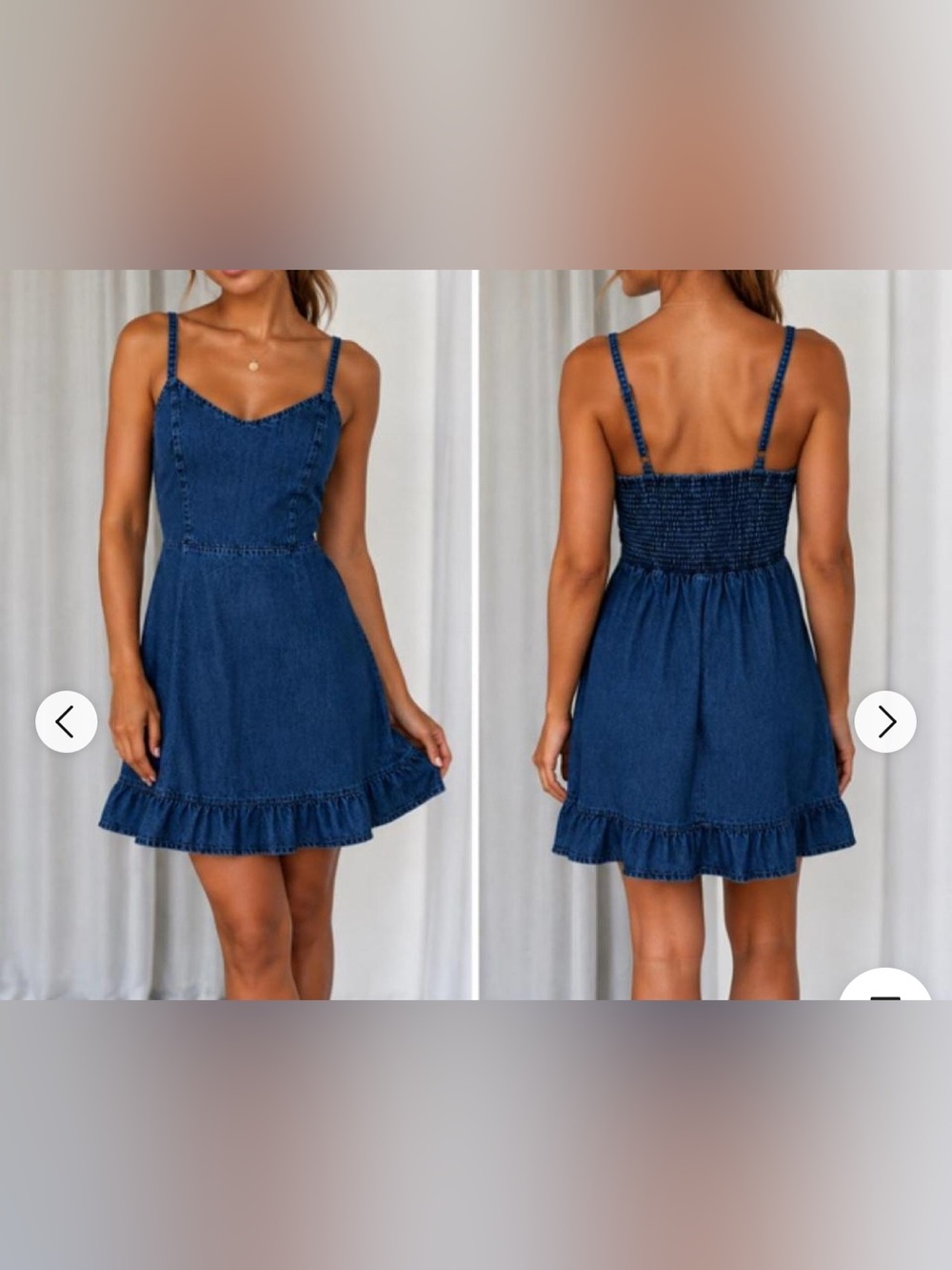 Old Navy Blue Denim Ruffle-Hem Mini Dress
